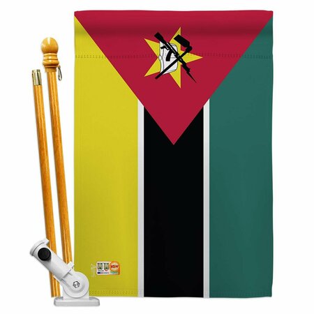 COSA 28 x 40 in. Mozambique Flags of the World Nationality Impressions Vertical House Flag Set CO2069413